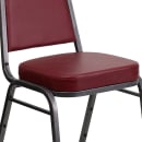 MoTak M219 Stackable Banquet Chair - Silver Steel Frame w/ Burgundy Vinyl Back & Seat thumbnail 7