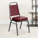 MoTak M219 Stackable Banquet Chair - Silver Steel Frame w/ Burgundy Vinyl Back & Seat thumbnail 9