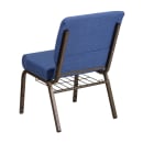 MoTak M220 Stackable Extra Wide Church Chair - Gold Steel Frame w/ Blue Fabric Back & Seat thumbnail 4