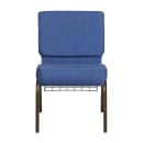 MoTak M220 Stackable Extra Wide Church Chair - Gold Steel Frame w/ Blue Fabric Back & Seat thumbnail 5