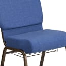 MoTak M220 Stackable Extra Wide Church Chair - Gold Steel Frame w/ Blue Fabric Back & Seat thumbnail 7