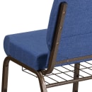 MoTak M220 Stackable Extra Wide Church Chair - Gold Steel Frame w/ Blue Fabric Back & Seat thumbnail 8