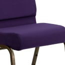 MoTak M221 Stackable Extra Wide Church Chair - Gold Steel Frame w/ Royal Purple Fabric Back & Seat thumbnail 7