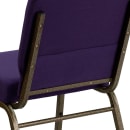 MoTak M221 Stackable Extra Wide Church Chair - Gold Steel Frame w/ Royal Purple Fabric Back & Seat thumbnail 8