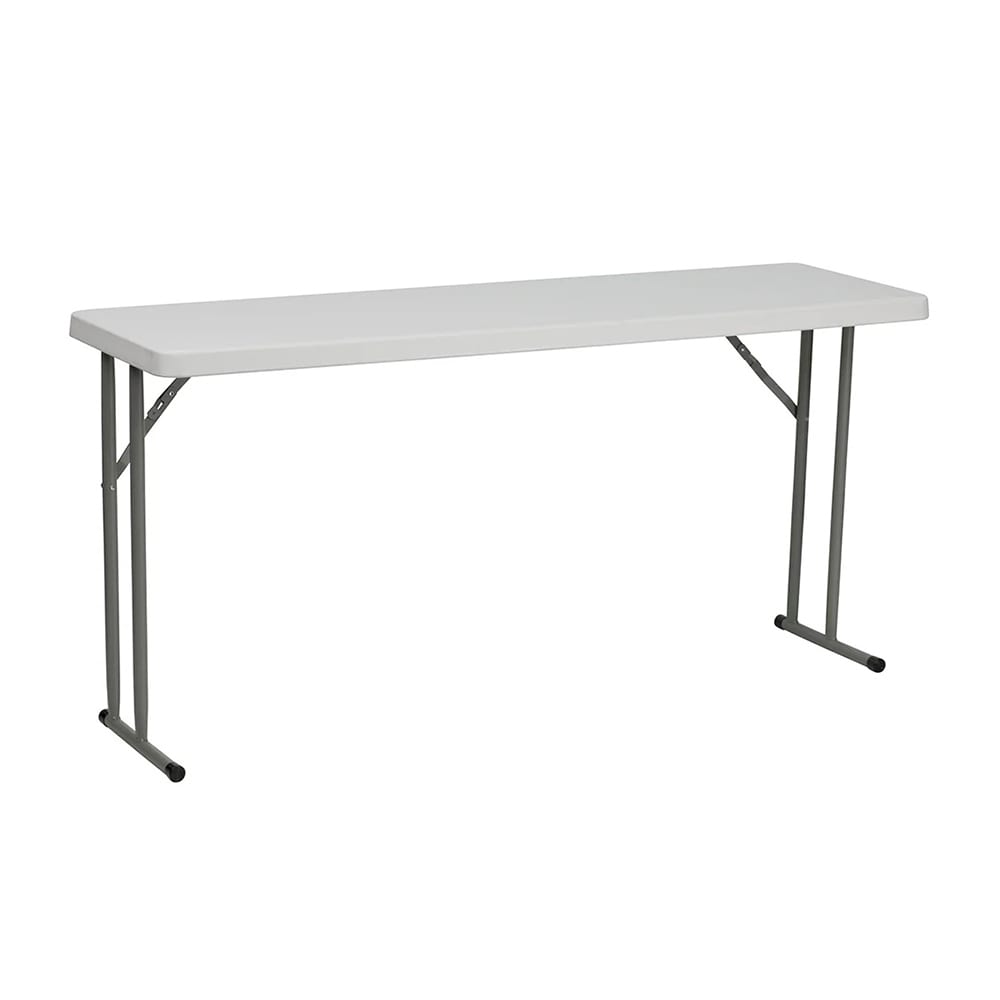 MoTak M223 60 " x 18" Rectangular Folding Training Table - Granite White Plastic Top w/ Powder Coat Metal Legs