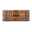 MoTak M227 Rectangular Folding Farm Table - Rustic Plank Top, Wood Legs & Black Steel Posts, 96"W x 40"D x 30"H thumbnail 4