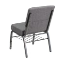 MoTak M229 Stackable Extra Wide Church Chair - Silver Steel Frame w/ Gray Polyester Back & Seat thumbnail 4
