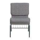 MoTak M229 Stackable Extra Wide Church Chair - Silver Steel Frame w/ Gray Polyester Back & Seat thumbnail 5