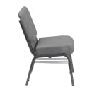 MoTak M229 Stackable Extra Wide Church Chair - Silver Steel Frame w/ Gray Polyester Back & Seat thumbnail 6