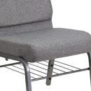 MoTak M229 Stackable Extra Wide Church Chair - Silver Steel Frame w/ Gray Polyester Back & Seat thumbnail 7
