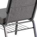 MoTak M229 Stackable Extra Wide Church Chair - Silver Steel Frame w/ Gray Polyester Back & Seat thumbnail 8