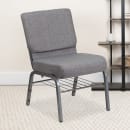 MoTak M229 Stackable Extra Wide Church Chair - Silver Steel Frame w/ Gray Polyester Back & Seat thumbnail 9