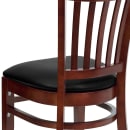 MoTak M230 Restaurant Chair w/ Vertical Slat Back - Black Vinyl Seat w/ Mahogany Finished Beechwood Frame thumbnail 8
