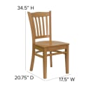 MoTak M231 Restaurant Chair w/ Vertical Slat Back - Natural Finished Beechwood thumbnail 2