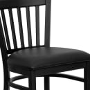 MoTak M237 Bar Stool w/ Black Powder Coated Steel Vertical Slat Back, Black Vinyl Seat thumbnail 7