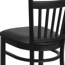 MoTak M237 Bar Stool w/ Black Powder Coated Steel Vertical Slat Back, Black Vinyl Seat thumbnail 8