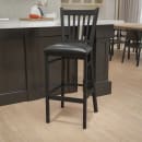MoTak M237 Bar Stool w/ Black Powder Coated Steel Vertical Slat Back, Black Vinyl Seat thumbnail 9