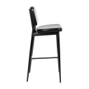 MoTak M240 Bar Stool w/ Black Powder Coated Iron Frame, Black LeatherSoft Upholstered Back & Seat thumbnail 7