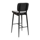 MoTak M240 Bar Stool w/ Black Powder Coated Iron Frame, Black LeatherSoft Upholstered Back & Seat thumbnail 8