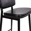 MoTak M240 Bar Stool w/ Black Powder Coated Iron Frame, Black LeatherSoft Upholstered Back & Seat thumbnail 9