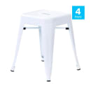 MoTak M242 Stackable Backless Dining Stool Set - Iron w/ White Finish thumbnail 2