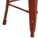 MoTak M243 Counter Height Backless Bar Stool - Power Coated Steel, Distressed Kelly Red thumbnail 5
