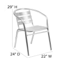 MoTak M244 Stackable Heavy Duty Restaurant Armchair w/ Ladder Back & Seat, Aluminum thumbnail 2