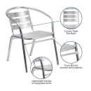 MoTak M244 Stackable Heavy Duty Restaurant Armchair w/ Ladder Back & Seat, Aluminum thumbnail 6
