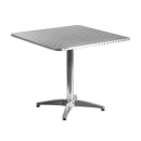 MoTak M245 31 1/2" Square Patio Table w/ (4) Rattan Arm Chairs - Smooth Stainless Steel Top, Aluminum Base thumbnail 2