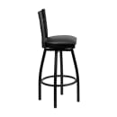 MoTak M246 Bar Stool w/ Black Powder Coated Steel Cross Back, Black Vinyl Seat thumbnail 4