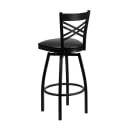 MoTak M246 Bar Stool w/ Black Powder Coated Steel Cross Back, Black Vinyl Seat thumbnail 5