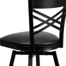 MoTak M246 Bar Stool w/ Black Powder Coated Steel Cross Back, Black Vinyl Seat thumbnail 8