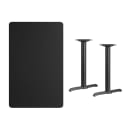 MoTak M247 Rectangular Dining Height Table - 48"W x 30"D, Powder Coated Cast Iron Base w/ Black Laminate Top thumbnail 2