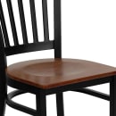 MoTak M248 Restaurant Chair w/ Slat Back - Cherry Wood Seat w/ Black Powder Coated Steel Frame thumbnail 5