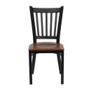 MoTak M248 Restaurant Chair w/ Slat Back - Cherry Wood Seat w/ Black Powder Coated Steel Frame thumbnail 6