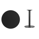 MoTak M249 30" Round Dining Height Table, Black Laminate Top w/ Black Powder Coated Cast Iron Base thumbnail 2