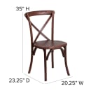 MoTak M250 Stackable Restaurant Chair w/ Cross Back - Mahognay Finished Ash Wood Frame thumbnail 2