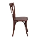 MoTak M250 Stackable Restaurant Chair w/ Cross Back - Mahognay Finished Ash Wood Frame thumbnail 5