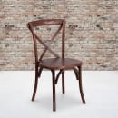 MoTak M250 Stackable Restaurant Chair w/ Cross Back - Mahognay Finished Ash Wood Frame thumbnail 8
