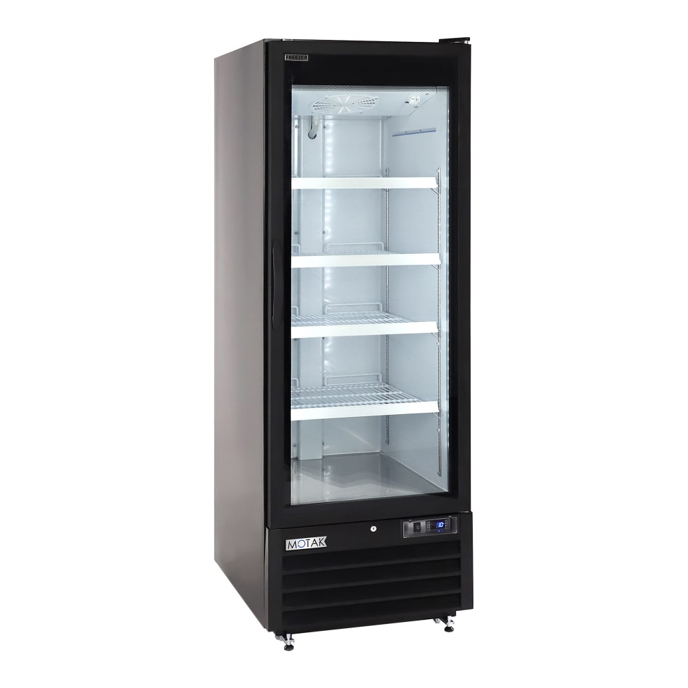 MoTak MFM-1D 27" One Section Display Freezer w/ Swing Door - Bottom Mount Compressor, Black, 115v