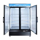 MoTak MFM-2D 53 1/5" Two Section Display Freezer w/ Swing Doors - Bottom Mount Compressor, Black, 115v thumbnail 4