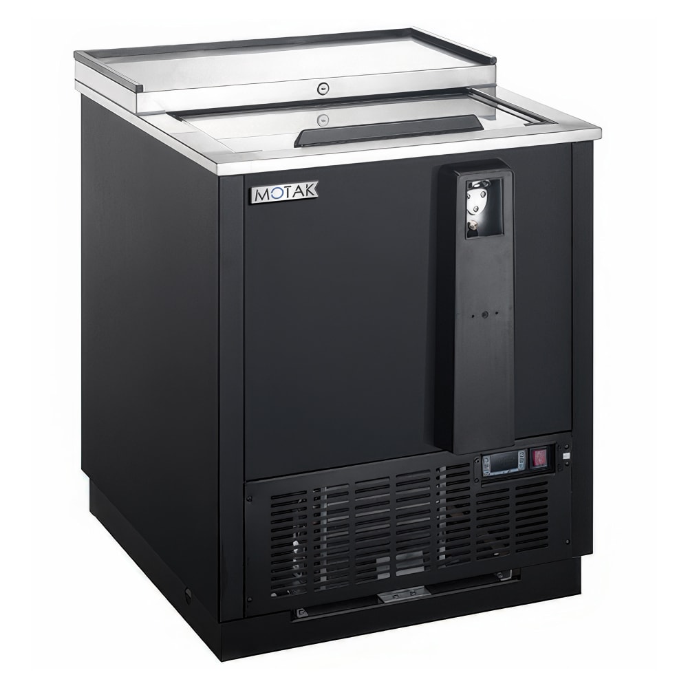 MoTak MHBC-25 26 2/5" Forced Air Bottle Cooler - Holds (96) 12 oz Bottles, Lid Lock, Black, 115v