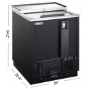 MoTak MHBC-25 26 2/5" Forced Air Bottle Cooler - Holds (96) 12 oz Bottles, Lid Lock, Black, 115v thumbnail 2