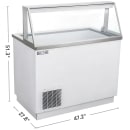 MoTak MHDC-1 47" Ice Cream Dipping Cabinet w/ 12 Tub Capacity - White, 115v thumbnail 2