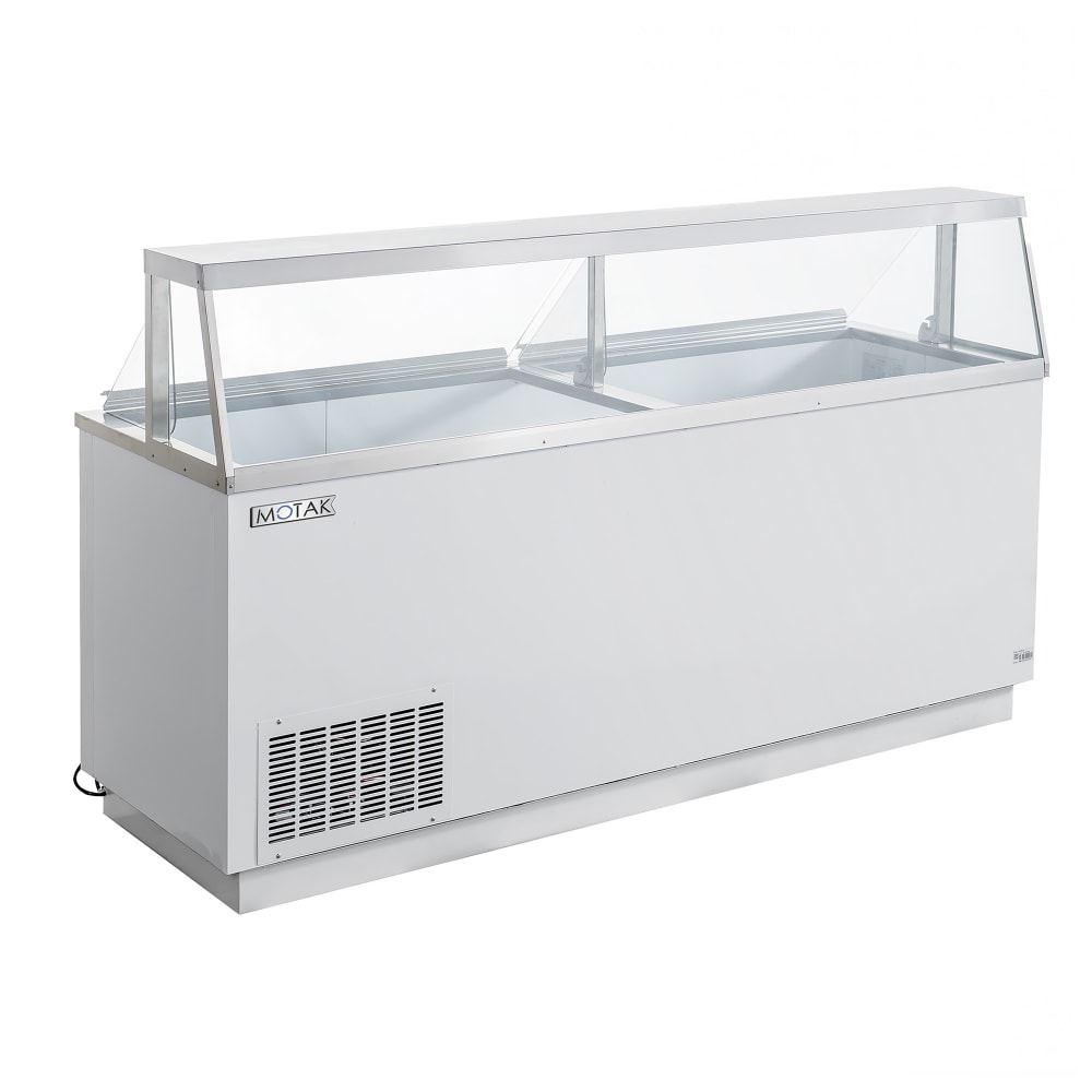 MoTak MHDC-2-8 88 4/5" Ice Cream Dipping Cabinet w/ 28 Tub Capacity - White, 115v