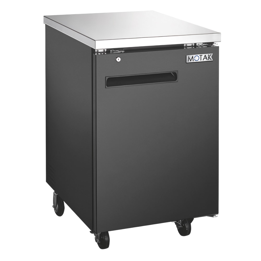 MoTak MRBB-1S 23 1/2" Bar Refrigerator - 1 Swinging Solid Door, Black, 115v