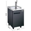 MoTak MRDD-1S-1 23 1/2" Kegerator Beer Dispenser w/ (1) 1/2 Keg Capacity - (1) Column, Black, 115v thumbnail 2
