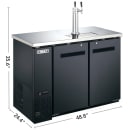MoTak MRDD-2S-2 48 4/5" Kegerator Beer Dispenser w/ (2) 1/2 Keg Capacity - (1) Column, Black, 115v thumbnail 2