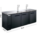 MoTak MRDD-3S-4 90 2/5" Kegerator Beer Dispenser w/ (4) 1/2 Keg Capacity - (2) Columns, Black, 115v thumbnail 2