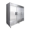 MoTak MRIR-3D 80 9/10" Three Section Reach In Refrigerator, (3) Left/Right/Right Hinge Solid Doors, 115v thumbnail 2